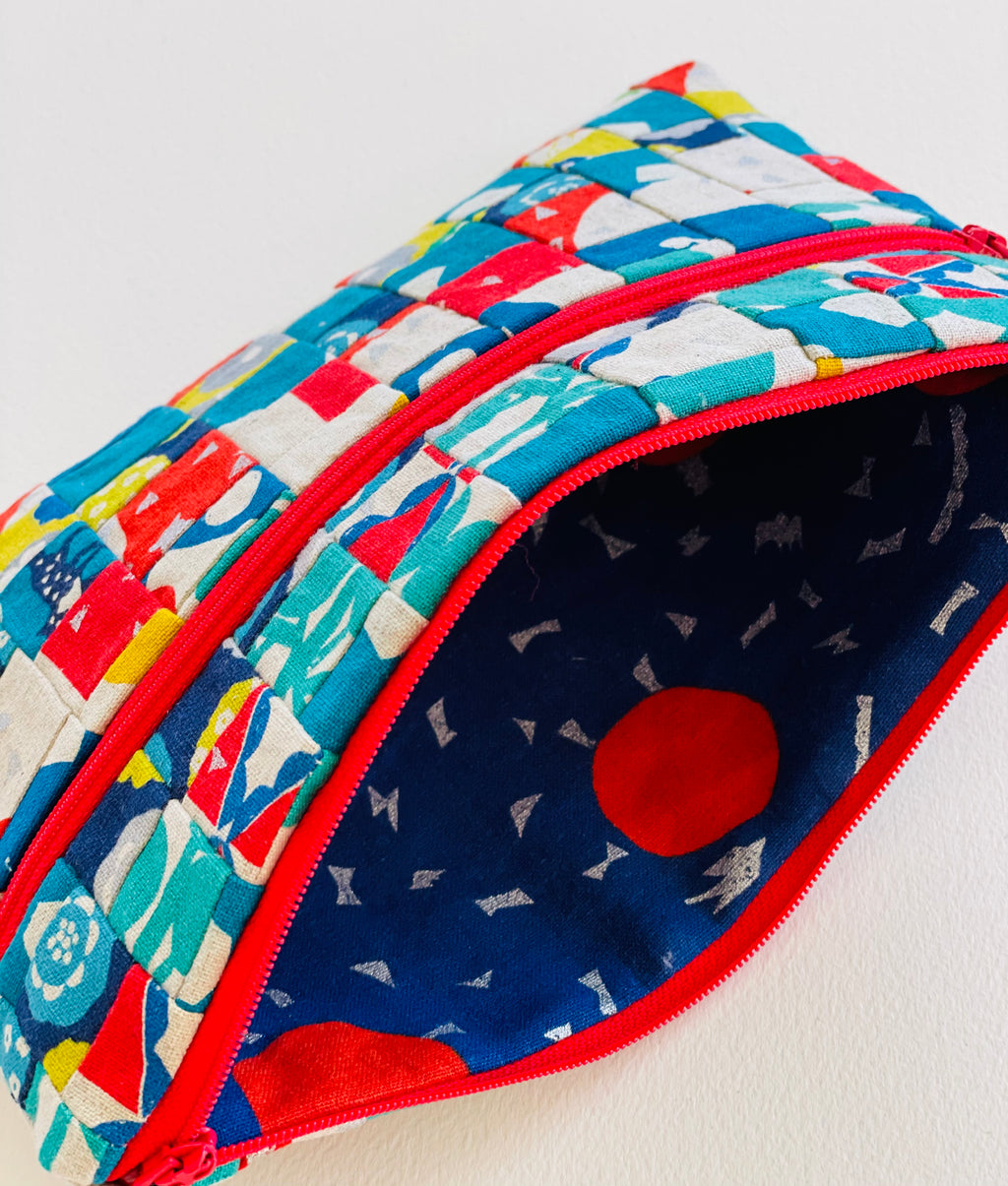 Large Pieced Zip Pouch 14