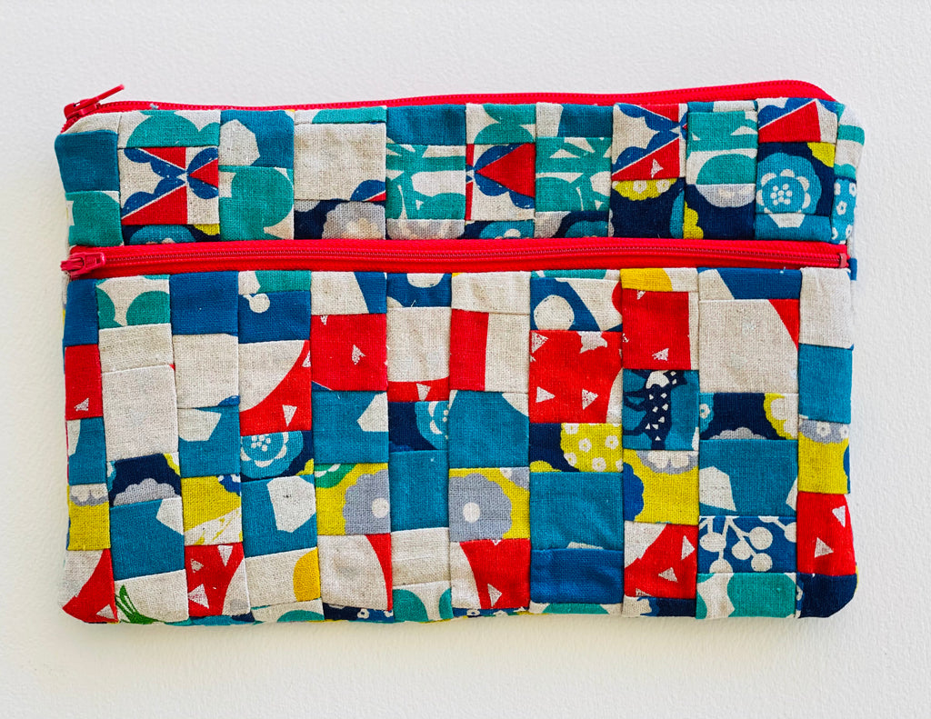 Large Pieced Zip Pouch 14