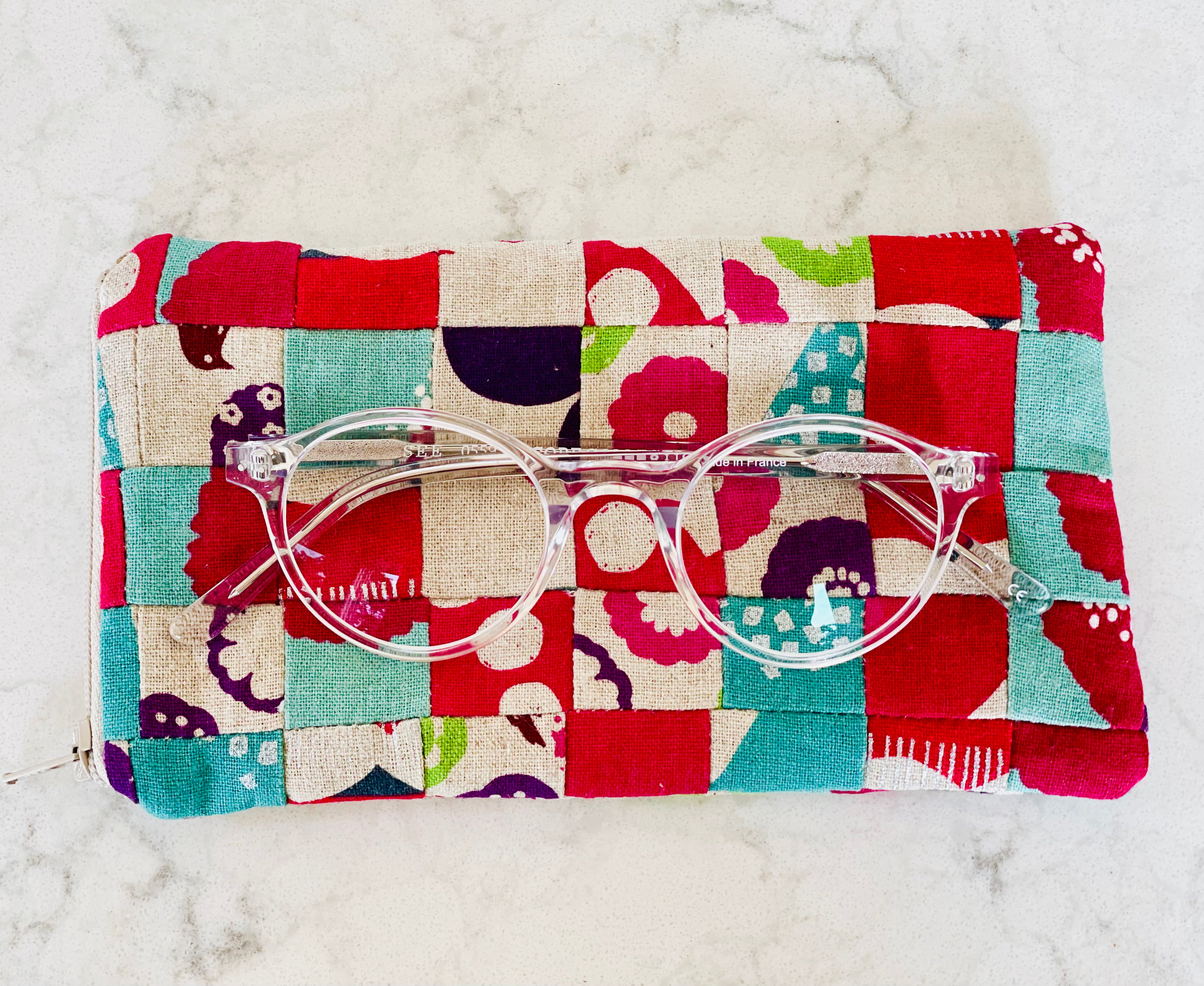 Pieced Japanese Linen Eyeglass Case EC5