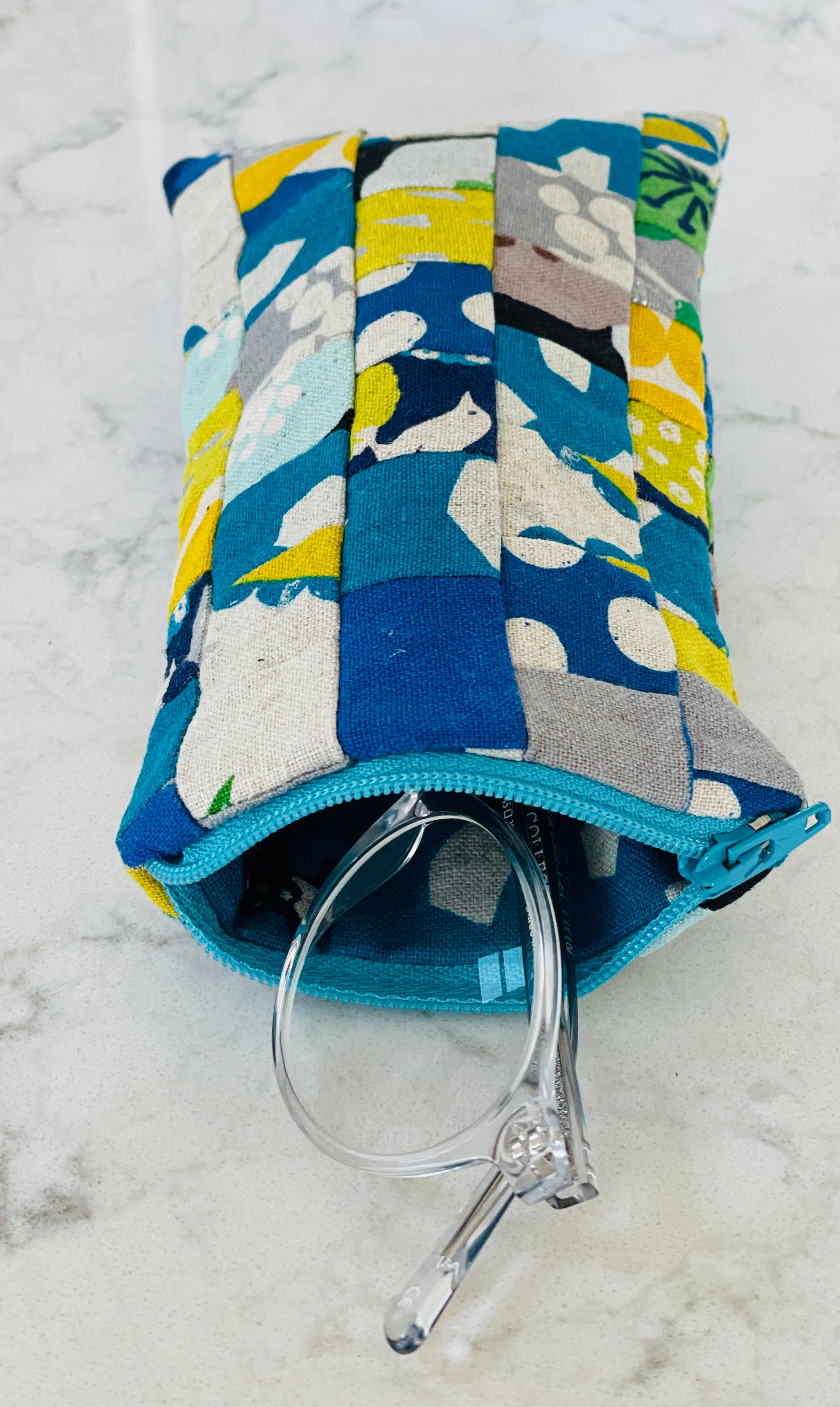 Pieced Japanese Linen Eyeglass Case EC7