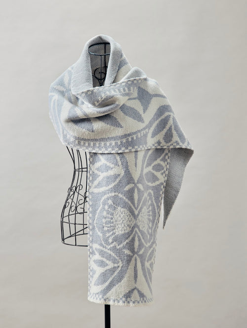 "Fog & Cream" Merino Wool Scarf