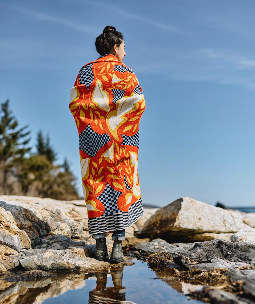 "Sunburst" Merino Wool Throw Blanket