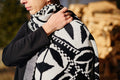 "Silhouette" Black & White Merino Wool Scarf