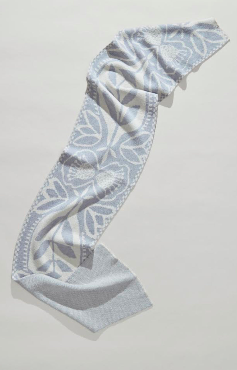 "Fog & Cream" Merino Wool Scarf