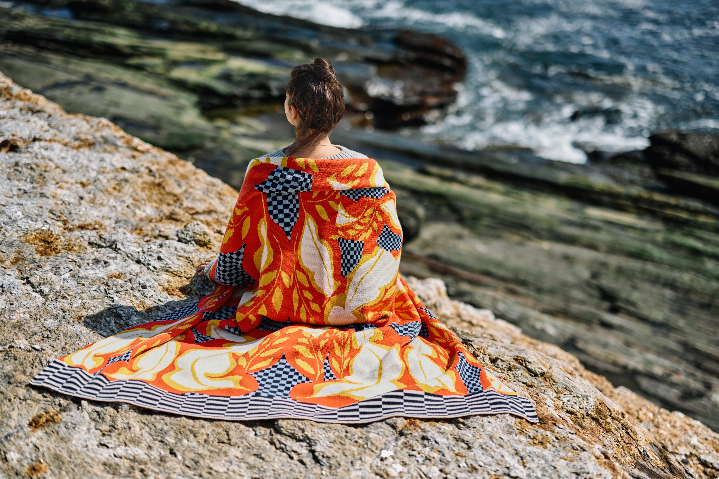 "Sunburst" Merino Wool Throw Blanket